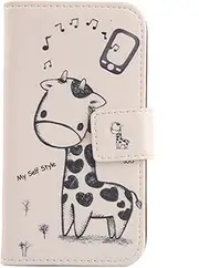 Lankashi Pattern PU Leather Wallet Flip Cover Skin Protection Case for Optus X Lite 4G 2.4" (Giraffe Design)