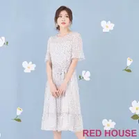 在飛比找momo購物網優惠-【RED HOUSE 蕾赫斯】清新小碎花雪紡長洋裝(米白色)