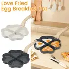 Egg Frying Pan 4-Cup Heart Omelette Pan Non-Stick Egg Skillet with Wooden bekgD