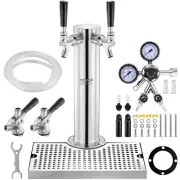 Kegerator Tower Kit, Dual Taps Beer Conversion Kit, Stainless Steel