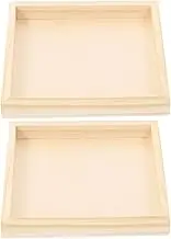 Cabilock 2pcs Wooden Puzzle Sorter Trays Square Block Storage Trays for Easy Organization for Home Decor Long Lasting Material