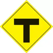 Voss Signs 436 T YR Yellow Plastic Reflective Sign12" - T-Intersection