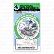 Lighthouse Circle Clear Rubber Stamp & Die Cutting Dies Art Impressions 4979 New