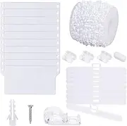 Vertical Blind Accessories Set Repair Kit 10pcs Vertical Blind Weights 10pcs Chain Connector, 10pcs Blind Top Hangers, 4pcs Bead Buckle, 1pc Hook for Vertical Blind Repair DIY Replacement