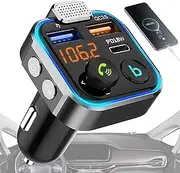 Car Wireless Radio Music Adapter | Double USB Charging Wireless Car Adapter | Vehicle Stereo Transmitter Device for Tablets, Computers, Stereos