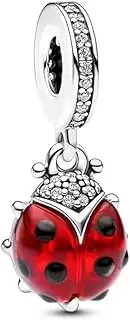 [Generic] Ladybird 925 Sterling Silver Women's Jewellery Charm, Compatible with Pandora Charms and Many Other UK Charm Bracelets, Metal