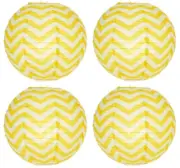 SET of 4 Japanese Chinese 14" Round Paper Lantern Yellow Chevron Home Decor