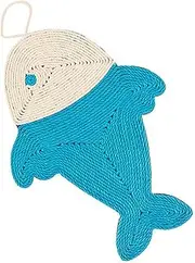 PERSELOSO Fish Shaped Cat Scratching Mat Sisal Pad for Kittens Durable Cat Grinding Claws Cushion Fun Cat Playing Mat to Protect Furniture Natural Material Breathable Design