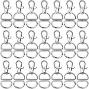 100PCS Premium Swivel Snap Hooks and D Rings, Swivel Snap Hooks for Keychain