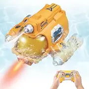 HIULLEN Remote Controlled Boat, 2.4 GHz RC Boat with Light Water Spray Function, 360° Rotation, Remote Controlled Boats, RC Racing Boat with Radio Control, Gifts Toy for Children from 6 Years, Pools