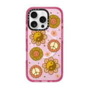 iPhone 16 Pro Impact Case MagSafe Compatible Happy Retro Flowers