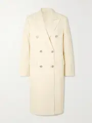 [BRIONI] BRIONI - Double-breasted Silk-canvas Coat - Off-white - IT38 IT 38 Off-white