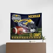 Northwest NCAA Michigan Wolverines 2023 FBC National Champions Wall Hanging Tapestry, 34" x 40", Training