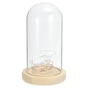 7.1"x3.5" Clear Cloche Glass Dome Glass Bell Jar Display Case with LED Light