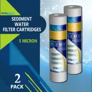 2 Pack Sediment 5 Micron Water Filter Cartridges 2.5" x 10" for Reverse Osmosis