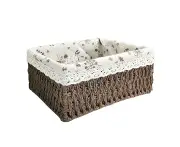 Handmade Storage Basket Wicker Baskets for Organizing Shelf Baskets Woven Decorative Home Storage Bins Brown