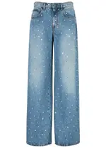 Giuseppe DI Morabito Crystal-embellished Wide-leg Jeans - Blue - W28 (W28 / UK10 / S) W28 (W28 / UK10 / S)