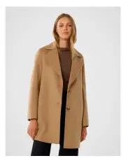 [Forever New] Madi Felled Mid Length Coat in Camel Marle