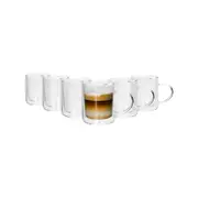 Rink Drink Double-Walled Glass Mugs Set - 360ml - Pack of 6