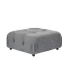 Foret 1pc Sofa Ottoman Modular Sectional Armless Tufted Velvet Couch Light Grey