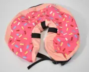 Pink Frosted Sprinkle Donut Floatie Swimming Pool Inflatable Accessory Toy