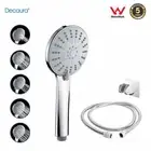 Decaura Chrome 5-Mode Hand Held Shower Head+1.5m Shower Hose+Shower Head Holder