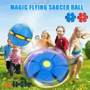 LED Light Flying Saucer Deformation Ball Magic Toys Kid Outdoor Garden Beach UFO