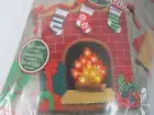 Bucilla Felt Kit Fireside Glow Fireplace Christmas Led Lights Up 2017 Sealed T