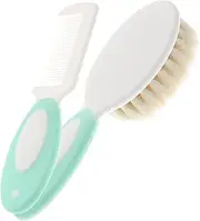 BESPORTBLE 1Set Wool Brush and Comb for Scalp Massage Natural Material Hair Care Tools Gentle Bristle Brush and Comb for Newborns and Shower Present