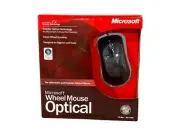 Microsoft Wheel Mouse Optical USB PS/2 3-Button Mouse Black Reliable NIB ULN3-7