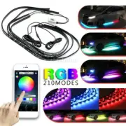 60+90cm RGB LED Underbody Car Tube Strip Underglow Rock Light Kit APP bluetooth