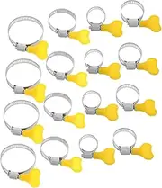 16pcs Adjustable Stainless Steel Hose Clamps with Thumb for Plumbing Automotive and Machinery Applications Versatile Tool for Securing Air Hoses and Water Pipes