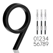 5 In Black Floating House Number, Mailbox Address Sign, Metal Modern Outside