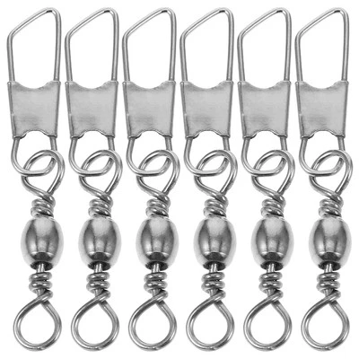 100 Pcs Fishing Connector Swivel Clips Hook Line Connectors Rolling