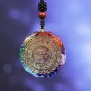 Orgonite Pendant Om Symbol Necklace Chakra Healing Energy Necklace Meditation