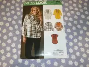 SIMPLICITY NEW LOOK 6010 MISSES FRONT BUTTON SHIRTS TOPS PATTERN-UNCUT-8-18