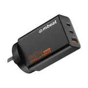 mbeat MB-PD65W2CA-K 3 Port Gorilla Power PD 65W GaN II USB-C Charger