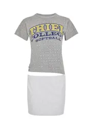 Conner Ives Reconstituted Embellished Printed Cotton Mini Dress - Grey - S (UK8-10 / S) S (UK8-10 / S)