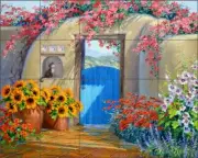 Southwest Tile Backsplash Mikki Senkarik Landscape Art Ceramic Mural MSA267