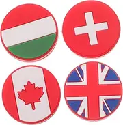 Tennis Racket Dampener 4pcs Flag Shape Dampener Tennis Racket Grip Tape Tennis Shock Absorbers for Boys and Girls Adults