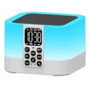 Night Light Bluetooth Speaker, Sound Machine Alarm Clock with 30 Natural Small