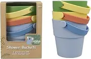 Koala Dream CA3027A Silicone Shower Buckets 3pc Set in Blue/Green - Beach Pool Bath Toys