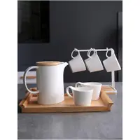 在飛比找ETMall東森購物網優惠-歐式陶瓷咖啡杯冷水壺耐高溫涼水壺套裝家用客廳茶杯北歐創意簡約