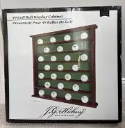 NIB Golf Ball Display Case Cabinet Mahogany Wall Rack No Door 49 Balls