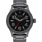 NIXON 46 品牌潮流躍動運動腕錶-灰框黑/45MM