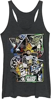 [STAR WARS] Girls Clone Wars Royal Flush Tri-Blend Racerback Layering Tank