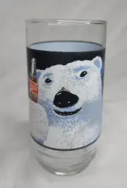 Vintage Coca-Cola Glass Always Cool Polar Bear Drinking Clear Glass New