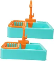 Totority 2 Pack Realistic Parrot Shower Tub Bird Bathing Tub for Pet Birds Automatic Water Circulation