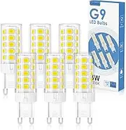 Cnkeeo G9 LED Bulbs, 3W 400LM, Equivalent to 30W Halogen Bulb, Non Dimmable, No Flicker, AC 230V Energy Saving Light Bulbs for Chandeliers Home Lighting Decor and More 6-Pack (Cool White 6000k)