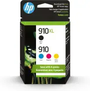 HP Original 910 Cyan, Magenta, Yellow / 910XL Black Ink Cartridges (4-Pack) | Wo